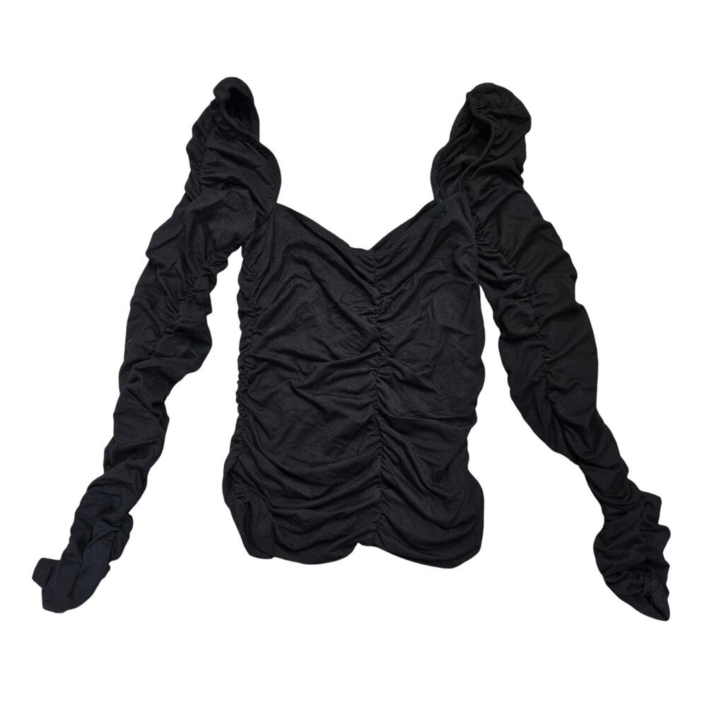 Reformation Esra Knit Top Black Tencel small  Long sleeve